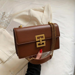 Minimalist Classic Crossbody Bag Square PU Leather Flap Purse Women's