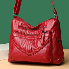 Braided Zipper Shoulder Bag Crossbody Bag Women