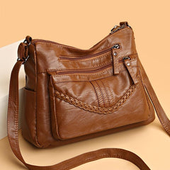 Braided Zipper Shoulder Bag Crossbody Bag Women