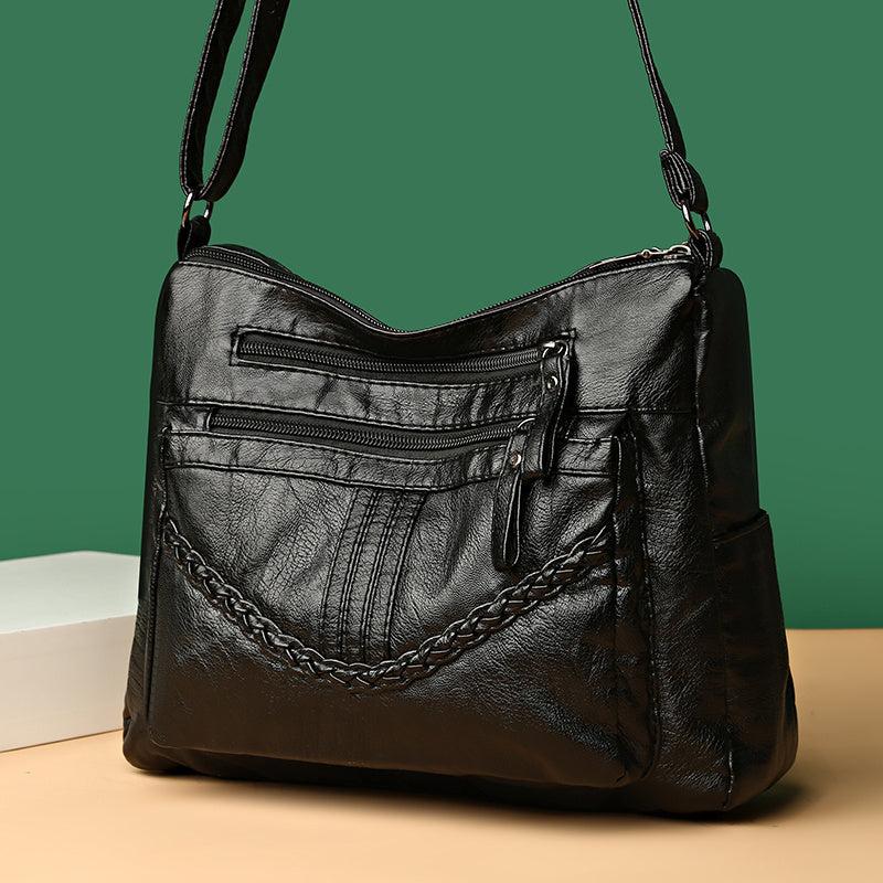 Braided Zipper Shoulder Bag Crossbody Bag Women