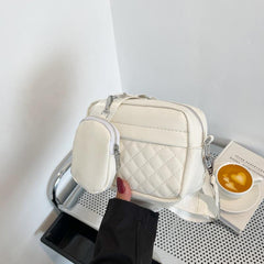 Solid Quilted Crossbody Bag Large Capacity Casual Shoulder Bag