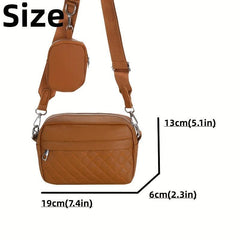 Solid Quilted Crossbody Bag Large Capacity Casual Shoulder Bag