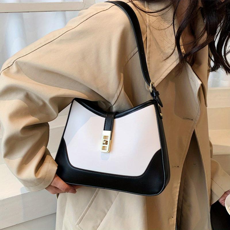 Vintage Shoulder Bag Underarm Purse Faux Leather Handbag