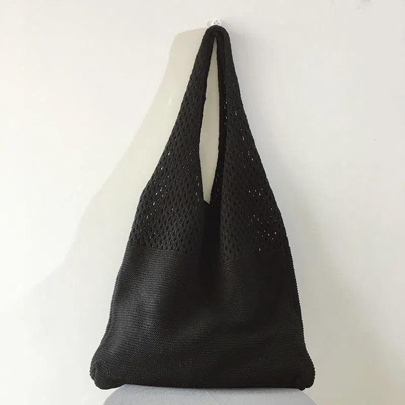 Retro Hollow Crochet Bag Large Capacity Shopping Bag Women's Woven Shoulder Bag