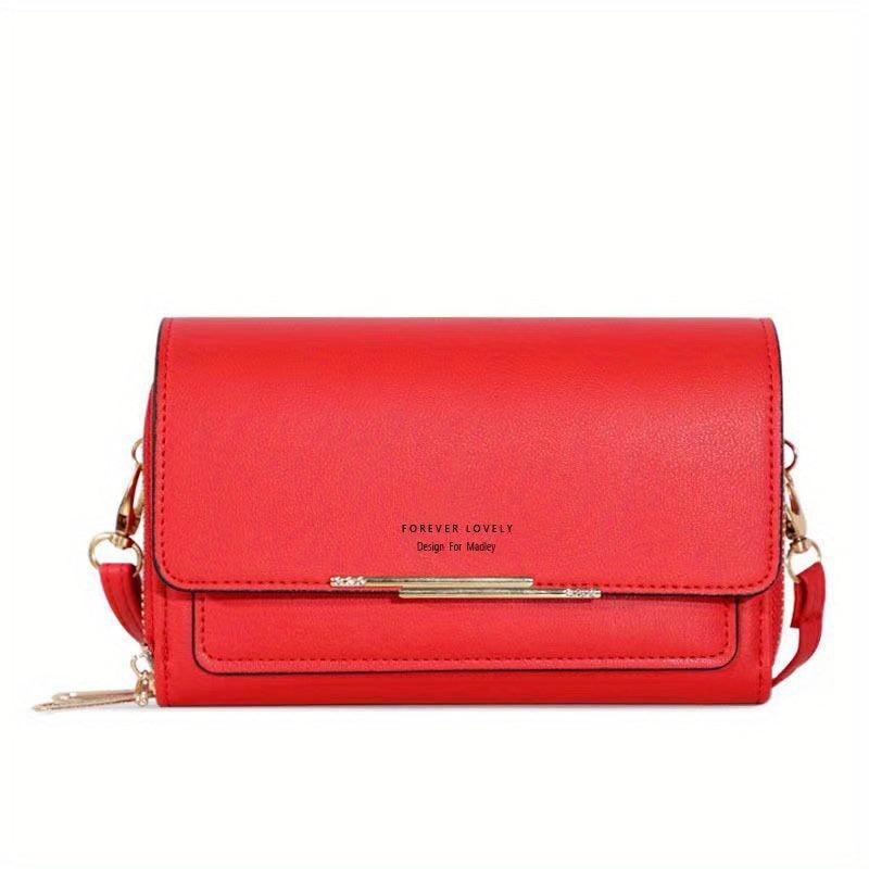 Letter Graphic Shoulder Bag Small Phone Bag Zipper Flap Purse For Women