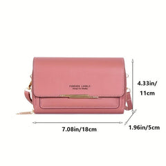 Letter Graphic Shoulder Bag Small Phone Bag Zipper Flap Purse For Women