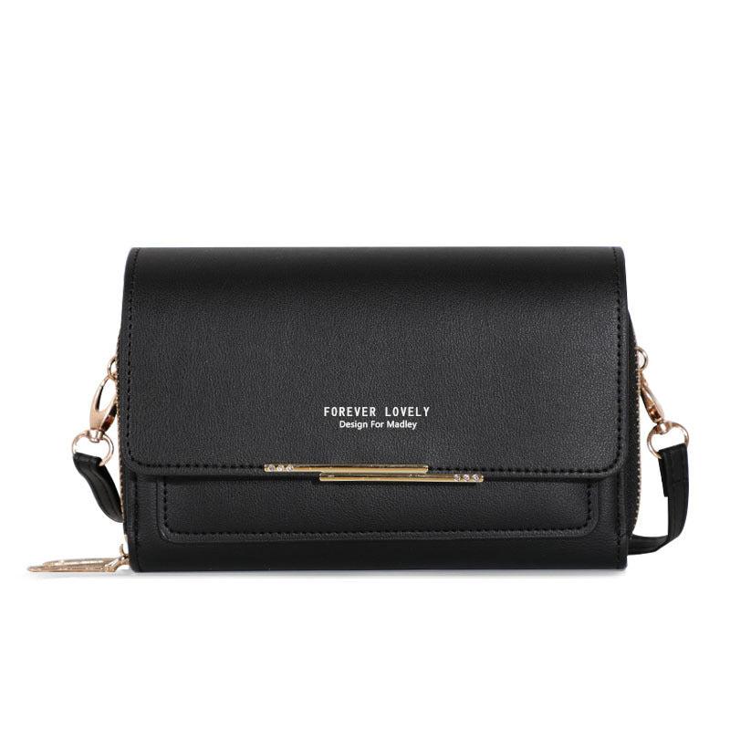 Letter Graphic Shoulder Bag Small Phone Bag Zipper Flap Purse For Women