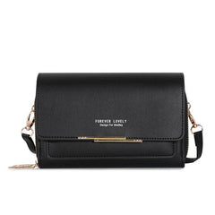 Letter Graphic Shoulder Bag Small Phone Bag Zipper Flap Purse For Women