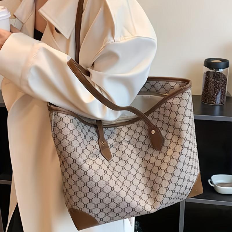 Graphic Print Shoulder Tote Bag Large Capacity Tote Bag For Women