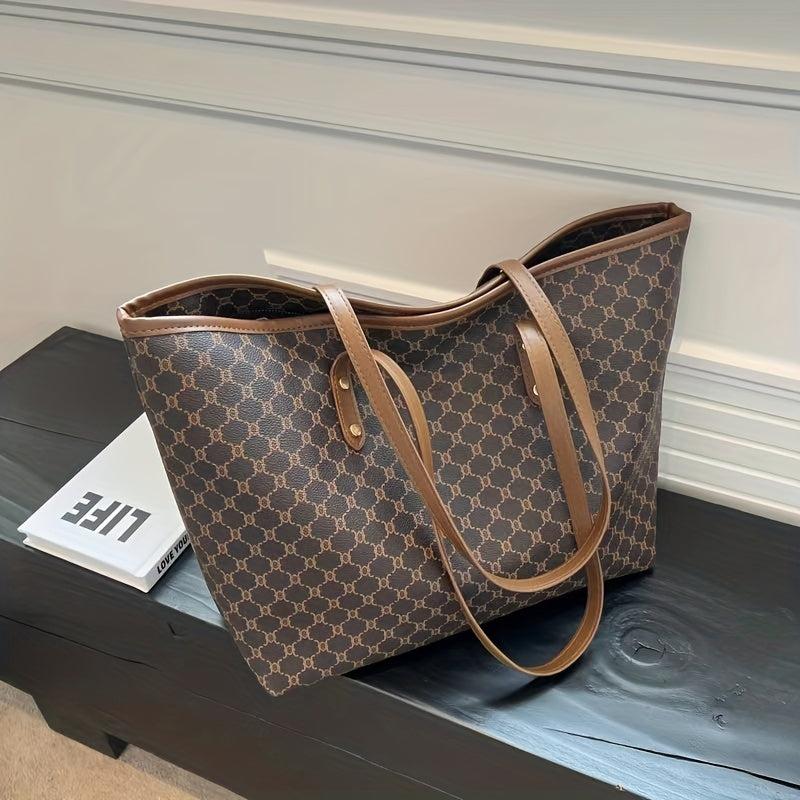 Graphic Print Shoulder Tote Bag Large Capacity Tote Bag For Women