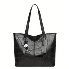 Vintage Patchwork Tote Bag Shoulder Handbag Large Capacity PU Leather