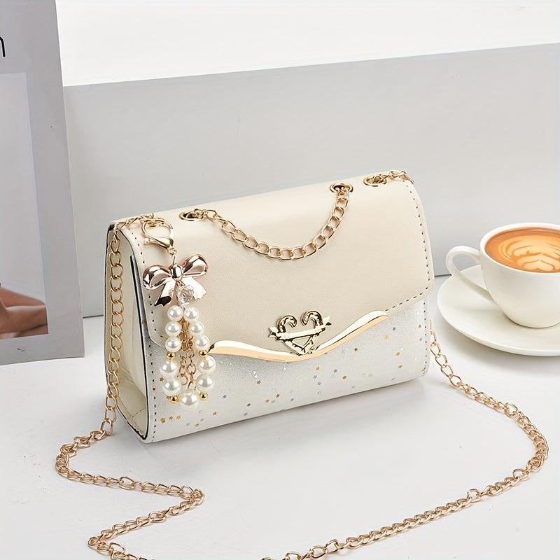 Star Sequins Crossbody Bag Chain Shoulder Bag for Women