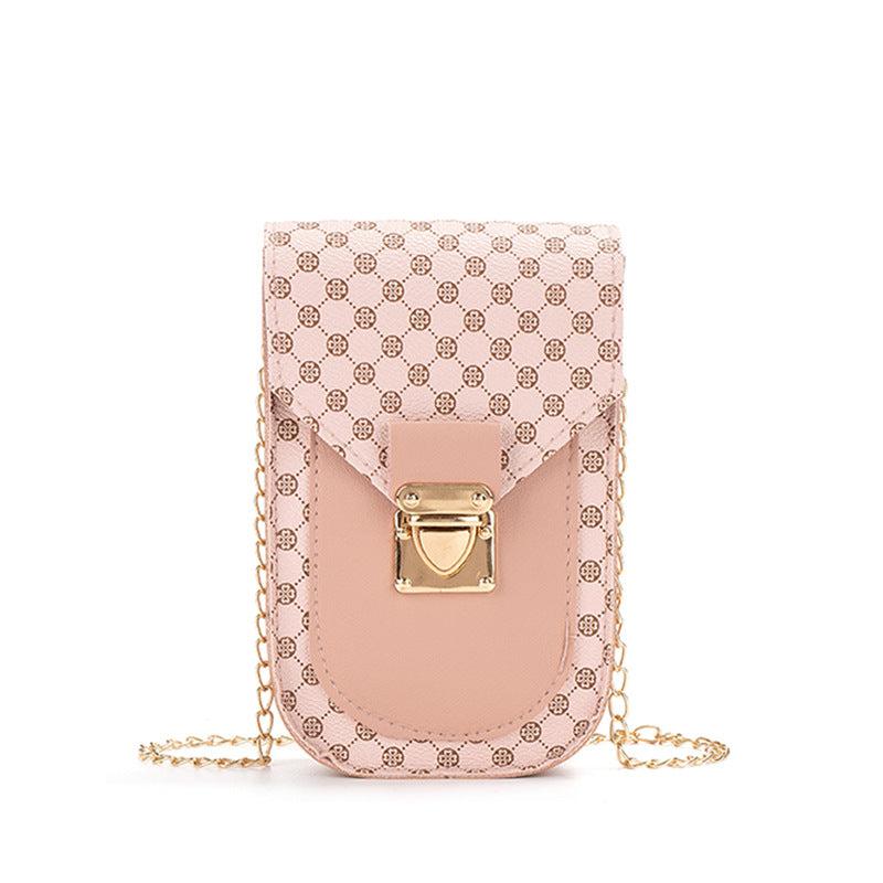 Geometric Pattern Phone Bag Women's Flap Chain Shoulder Bag