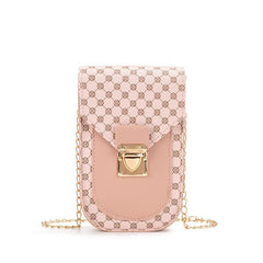 Geometric Pattern Phone Bag Women's Flap Chain Shoulder Bag
