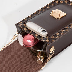 Geometric Pattern Phone Bag Women's Flap Chain Shoulder Bag