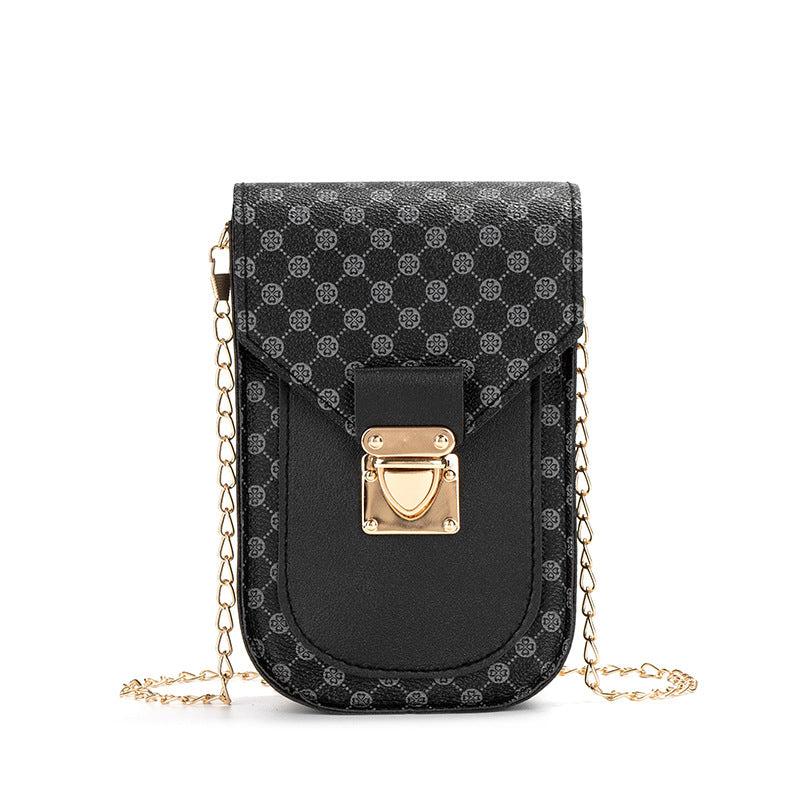 Geometric Pattern Phone Bag Women's Flap Chain Shoulder Bag