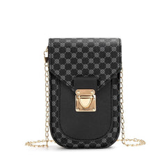 Geometric Pattern Phone Bag Women's Flap Chain Shoulder Bag
