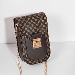 Geometric Pattern Phone Bag Women's Flap Chain Shoulder Bag