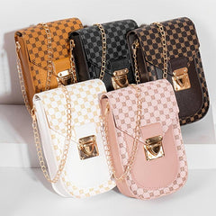 Geometric Pattern Phone Bag Women's Flap Chain Shoulder Bag