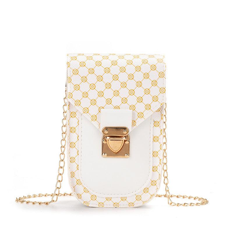 Geometric Pattern Phone Bag Women's Flap Chain Shoulder Bag