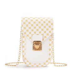 Geometric Pattern Phone Bag Women's Flap Chain Shoulder Bag
