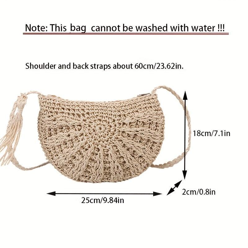 Woven Crossbody Bag Straw Shoulder Bag Small Capacity Vacation Bag For Women
