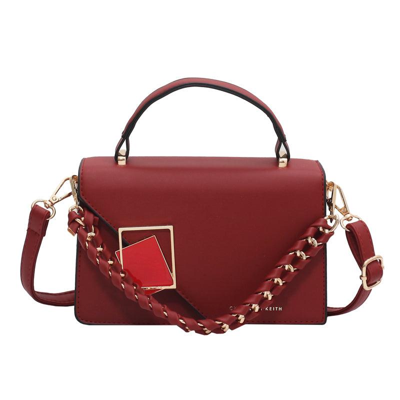 Metal Decor Handbags Chain Crossbody Bag Square Purses