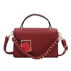 Metal Decor Handbags Chain Crossbody Bag Square Purses