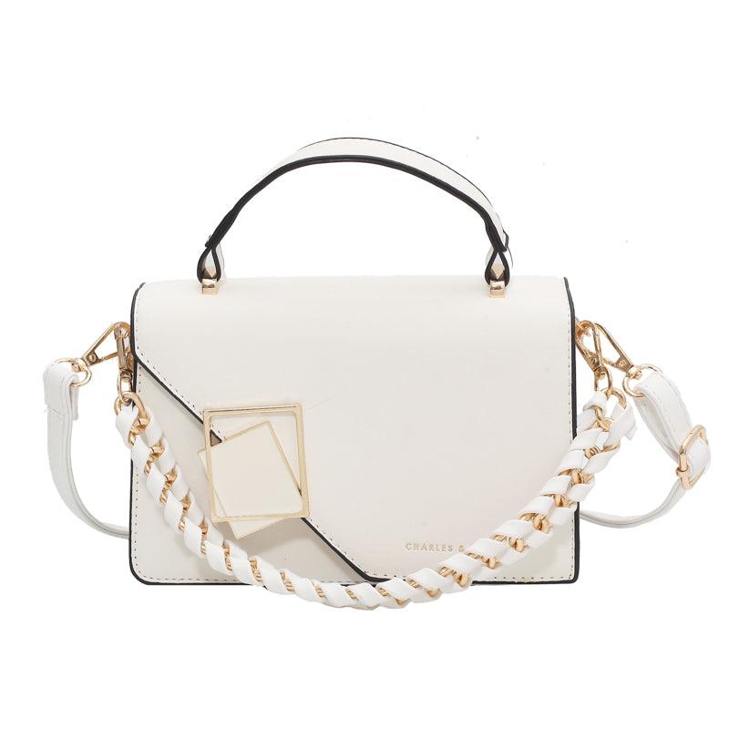 Metal Decor Handbags Chain Crossbody Bag Square Purses