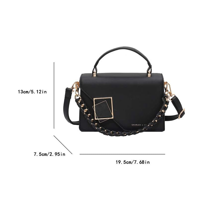 Metal Decor Handbags Chain Crossbody Bag Square Purses