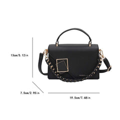 Metal Decor Handbags Chain Crossbody Bag Square Purses