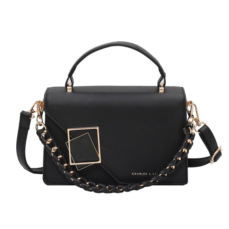 Metal Decor Handbags Chain Crossbody Bag Square Purses