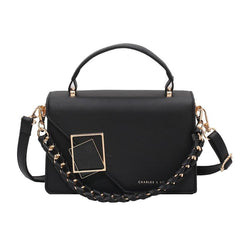 Metal Decor Handbags Chain Crossbody Bag Square Purses