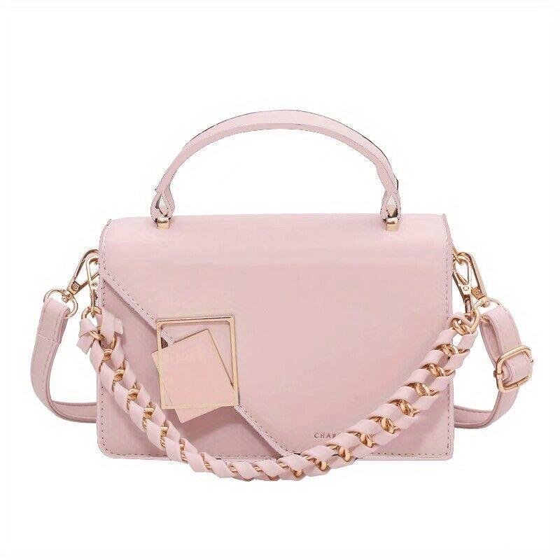 Metal Decor Handbags Chain Crossbody Bag Square Purses