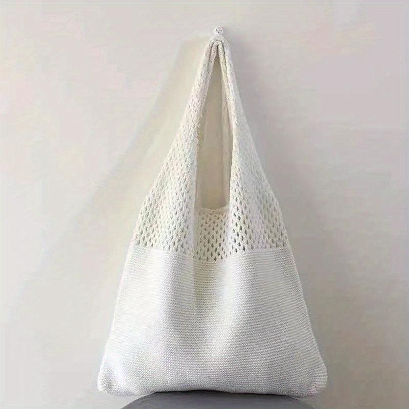 Literary Hollow Out Crochet Shoulder Bag for Summer Beach