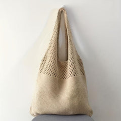 Literary Hollow Out Crochet Shoulder Bag for Summer Beach