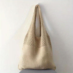 Literary Hollow Out Crochet Shoulder Bag for Summer Beach