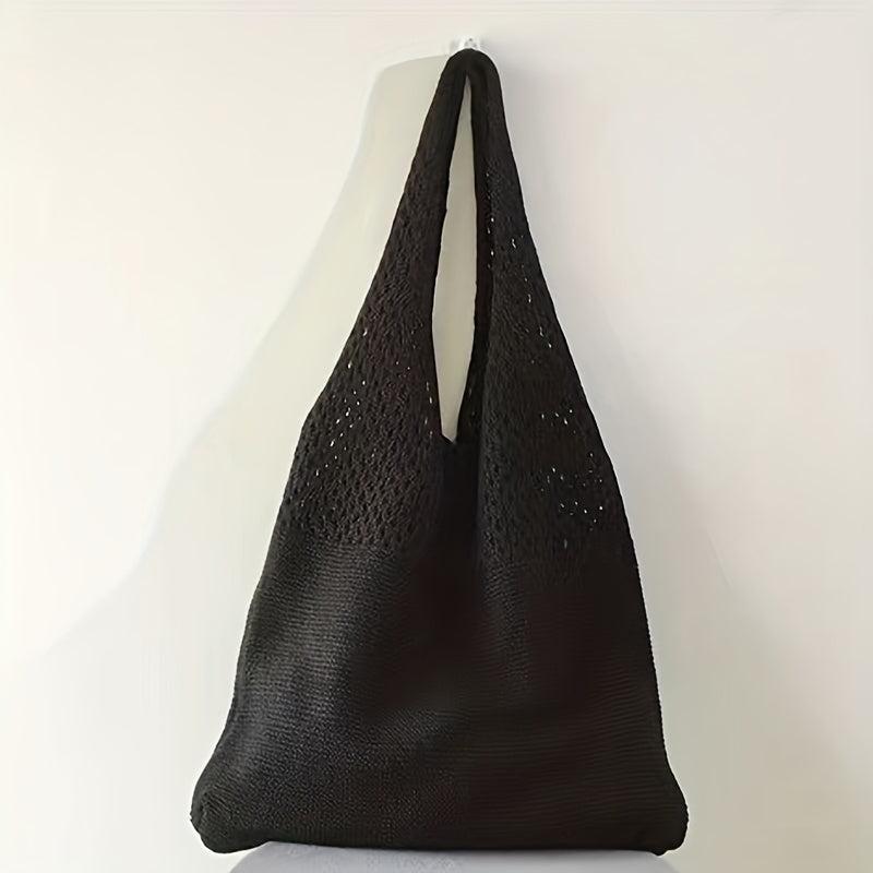 Literary Hollow Out Crochet Shoulder Bag for Summer Beach