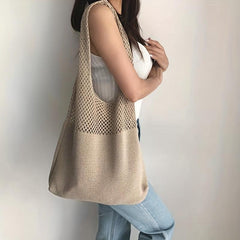 Literary Hollow Out Crochet Shoulder Bag for Summer Beach