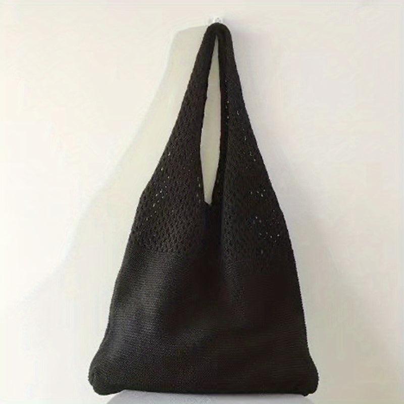Literary Hollow Out Crochet Shoulder Bag for Summer Beach