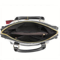 Crocodile Embossed Handbags Tassel Decor Crossbody Bag Top Handle Satchel Purse