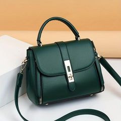Lock Square Crossbody Bag PU Leather Purse