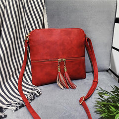 Tassel Zipper Pocket Crossbody Bag Women's Shoulder Bag