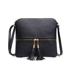 Tassel Zipper Pocket Crossbody Bag Women's Shoulder Bag