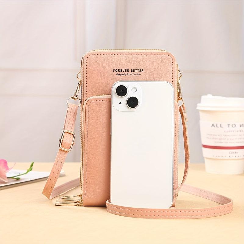 Touch Screen Crossbody Mobile Phone Bag Women's Zipper Around Coin Purse