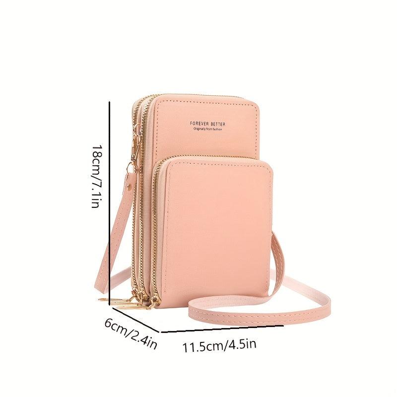 Touch Screen Crossbody Mobile Phone Bag Women's Zipper Around Coin Purse
