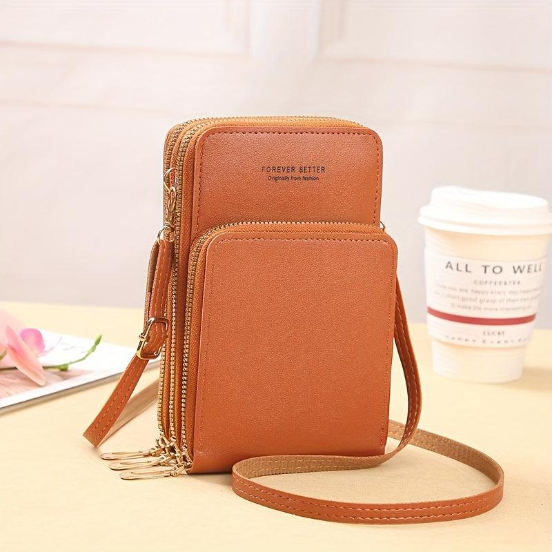 Touch Screen Crossbody Mobile Phone Bag Women's Zipper Around Coin Purse