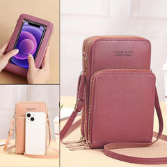 Touch Screen Crossbody Mobile Phone Bag Women's Zipper Around Coin Purse