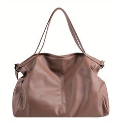 Solid Soft PU Leather Shoulder Bag All Match Large Capacity Bag