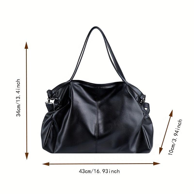 Solid Soft PU Leather Shoulder Bag All Match Large Capacity Bag